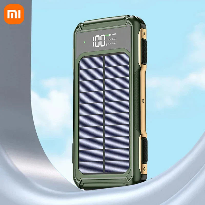 Solar Powerbank Voltora 20K | 20.000mAh | 4-in-1 Kabel | Schnellladung & Notfall-LED | Für iPhone & Samsung
