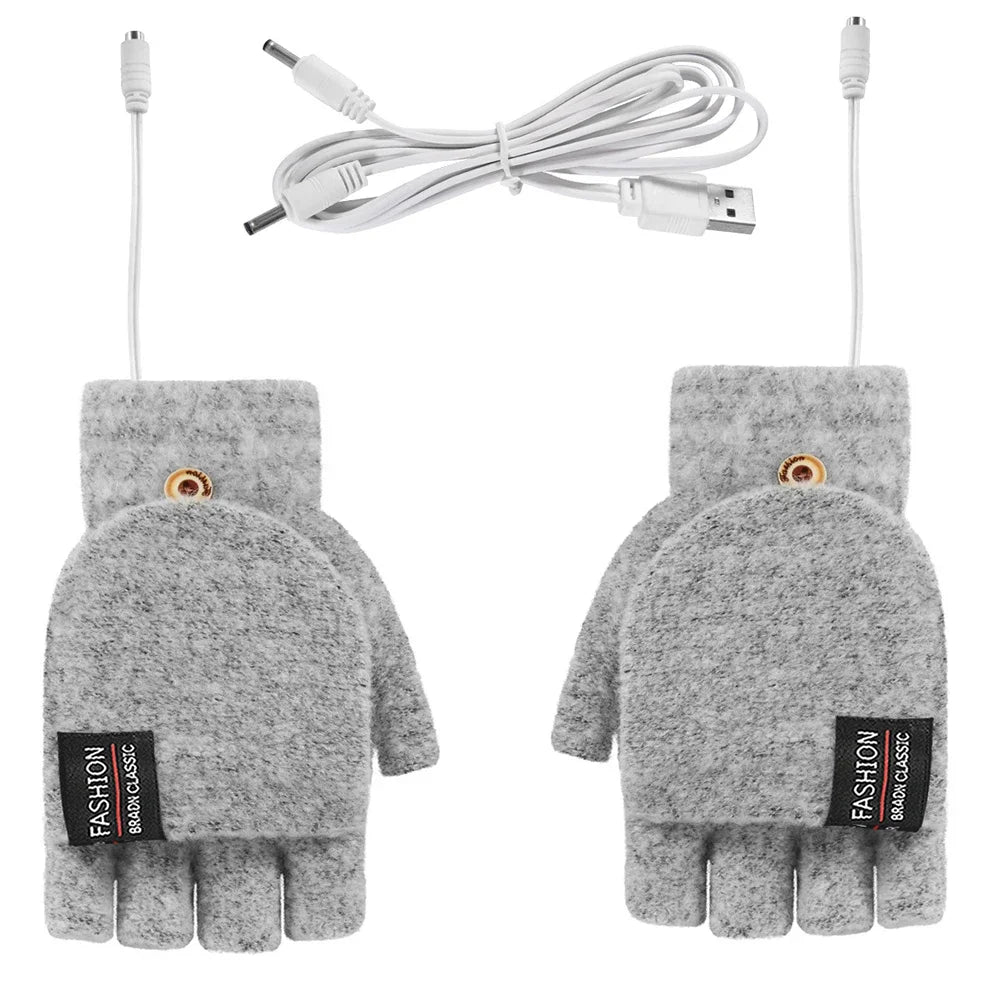 ThermoLoom USB beheizte Handschuhe | 3 Heizstufen | Weiches Strickmaterial | Unisex Einheitsgröße