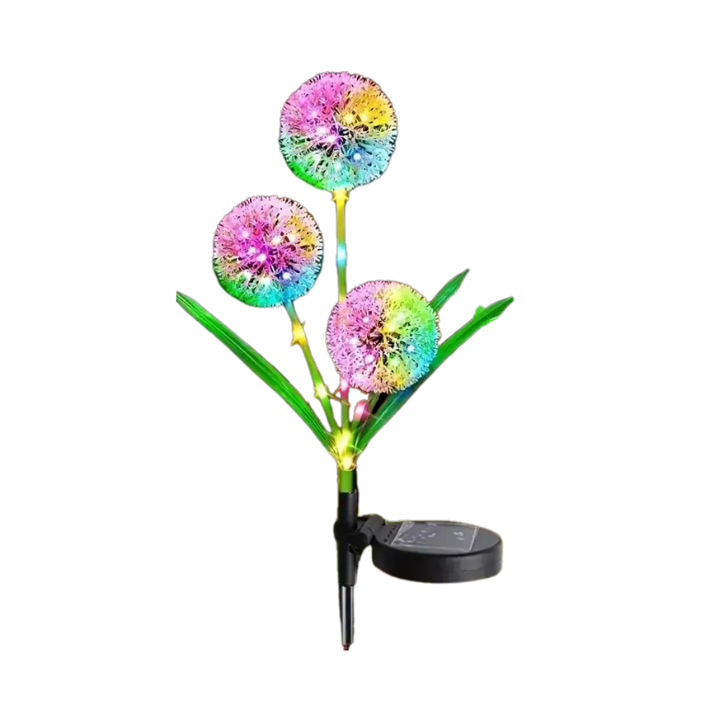 Lampes solaires de jardin à LED colorées – Décoration étanche pour allée de pissenlits