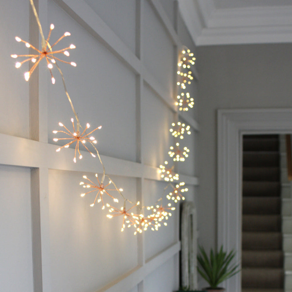 Starburra - Lichterkette mit Sternenblitzen aus Kupfer