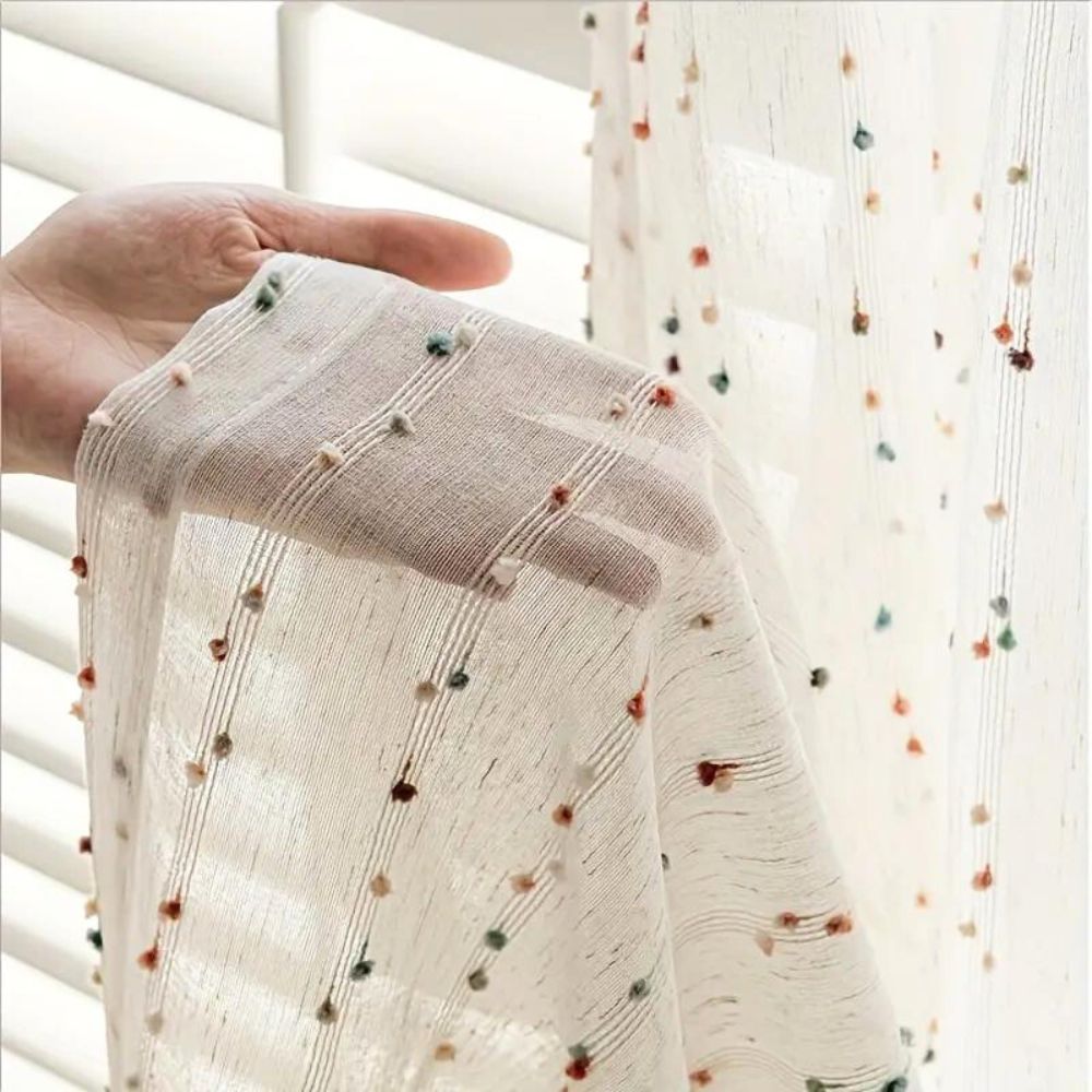 Suikerbonen Regenboog Tulle Gordijn