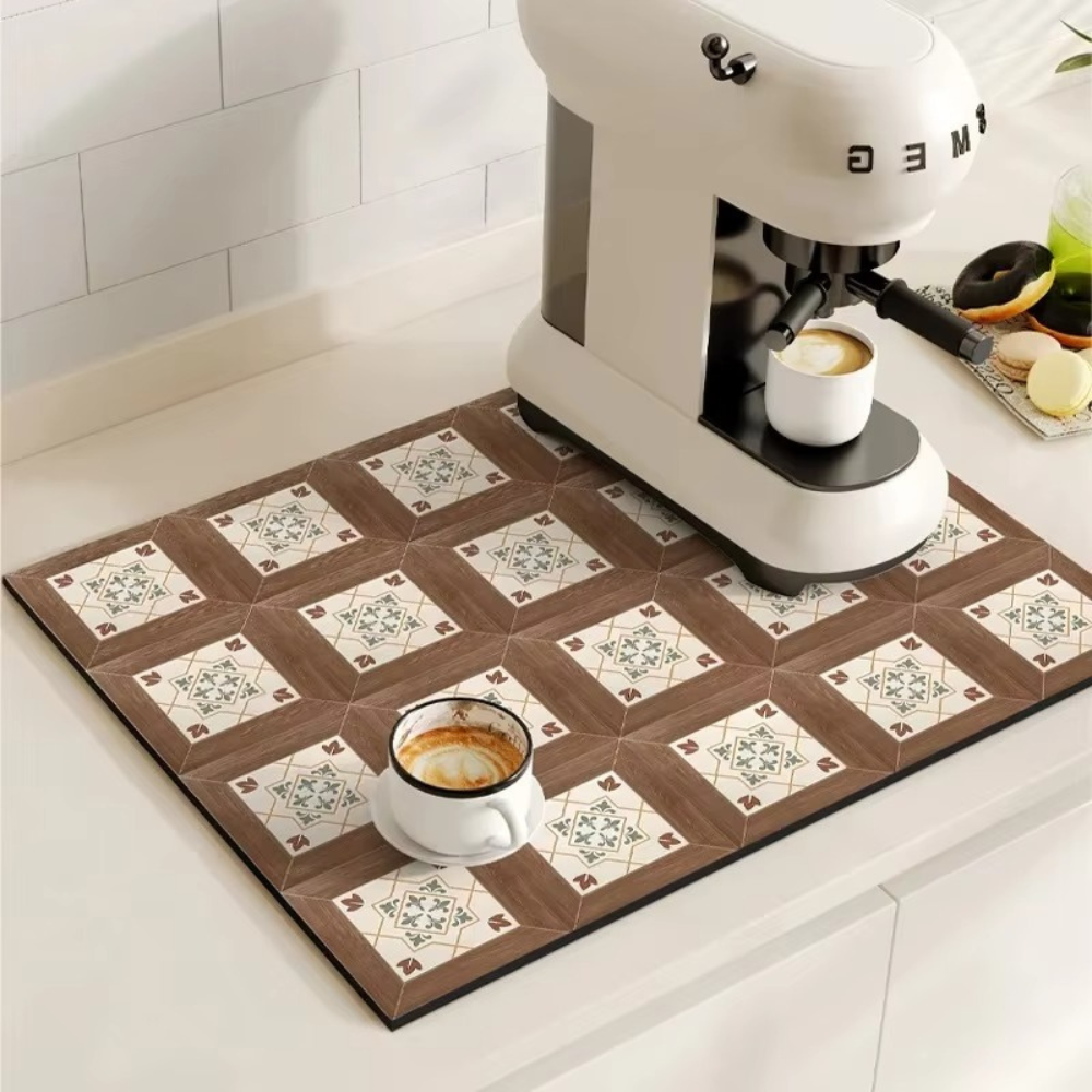 Retro-Fliesen-Design Absorbierende Kaffeemat
