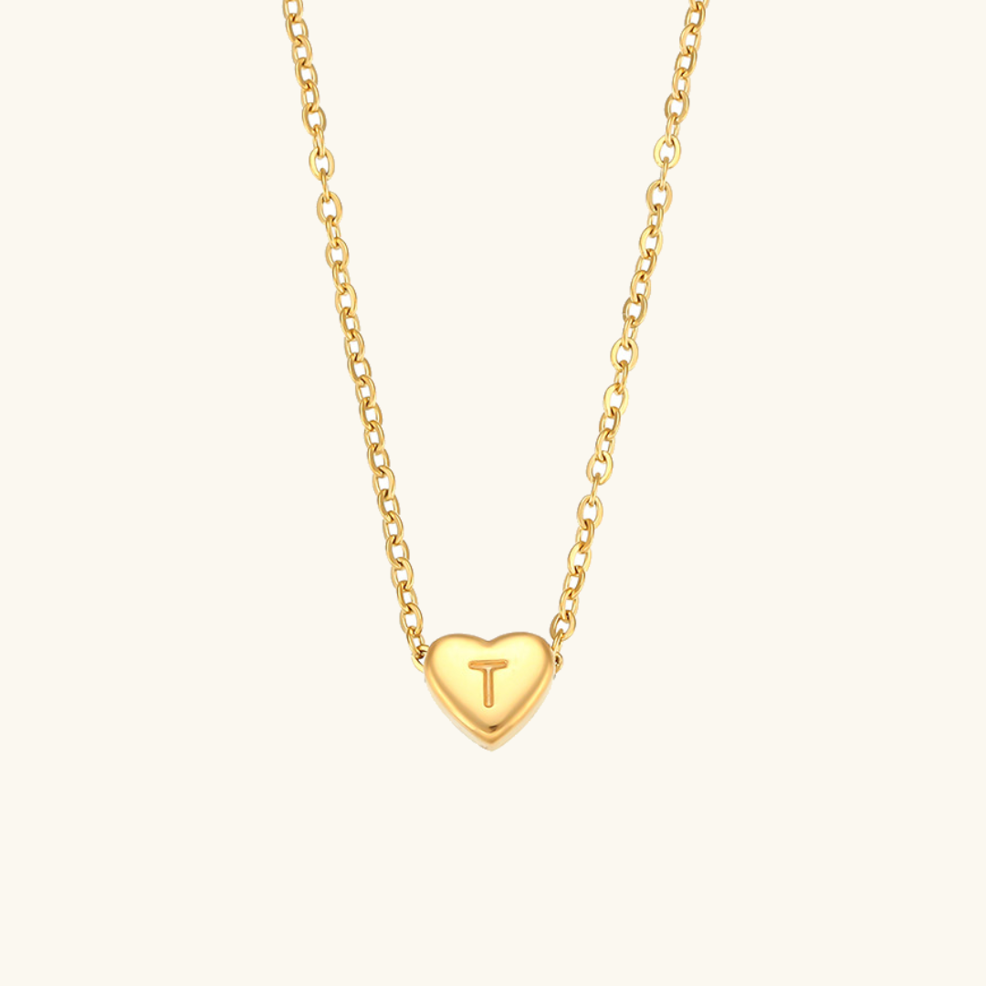 Juliette - Heart Initial Gold Necklace — crafted for everyday quality. Juliette - Heart Initial Gold Necklace — crafted for everyday quality.