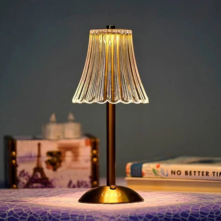 Tischlampe - Kristallschirm - USB-Ladung