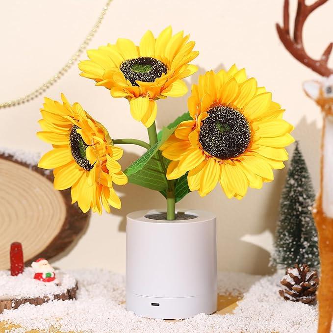 Tischlampe - Sonnenblumen-Design - LED Wiederaufladbar