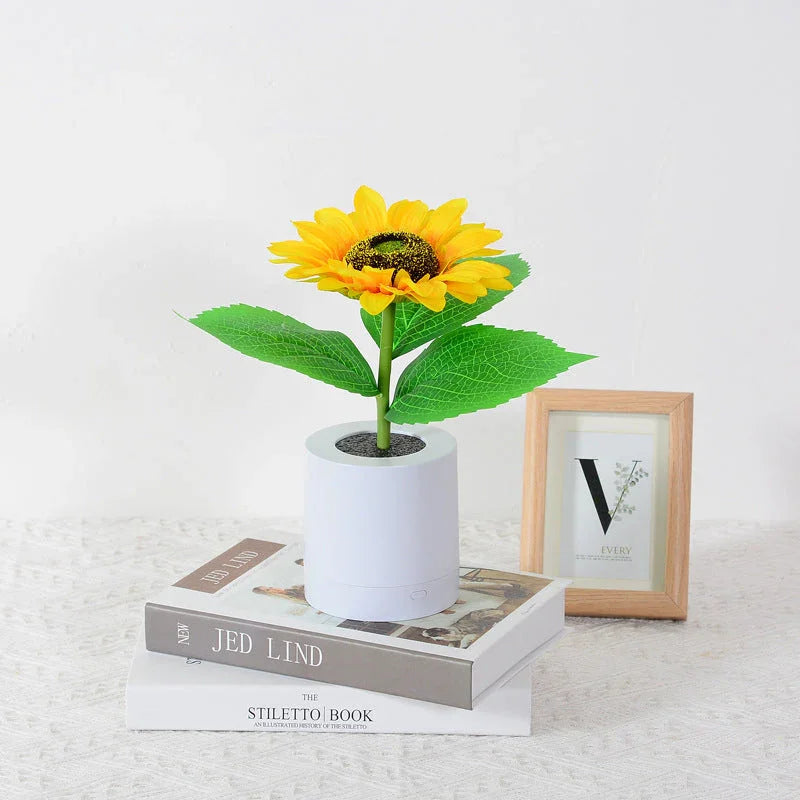 Tischlampe - Sonnenblumen-Design - LED Wiederaufladbar