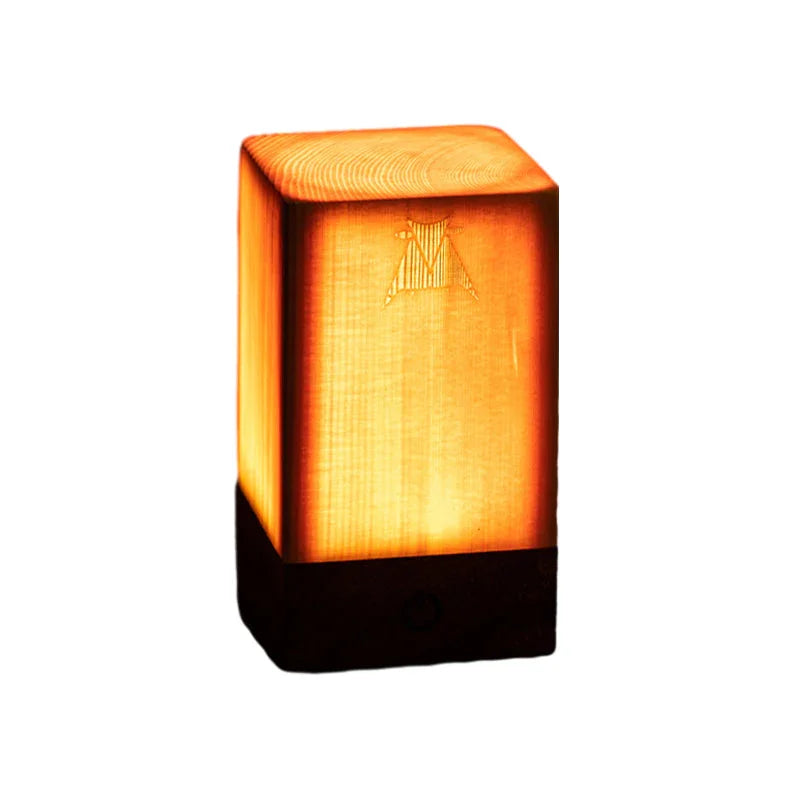 Tischlampe - Touch-Steuerung - Holzfinish