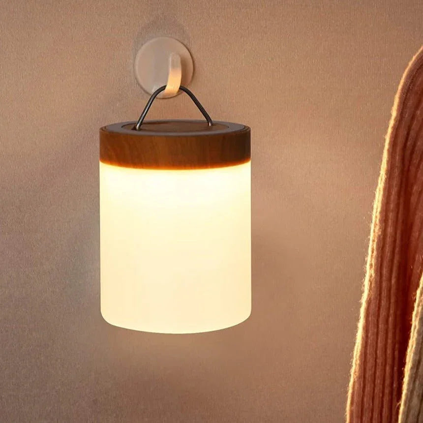 Tischlampe - Holzfuß - Touch-Steuerung