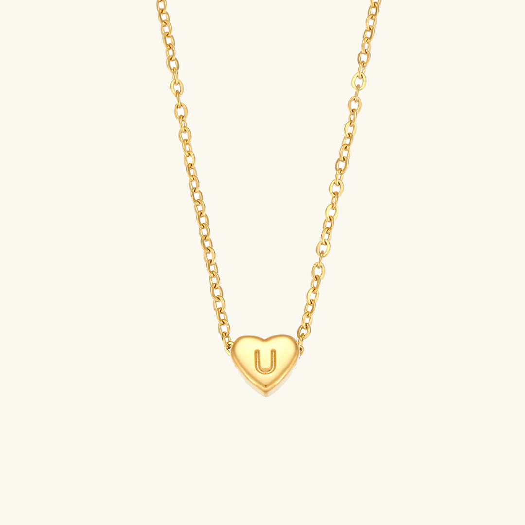 Juliette - Heart Initial Gold Necklace — crafted for everyday quality. Juliette - Heart Initial Gold Necklace — crafted for everyday quality.