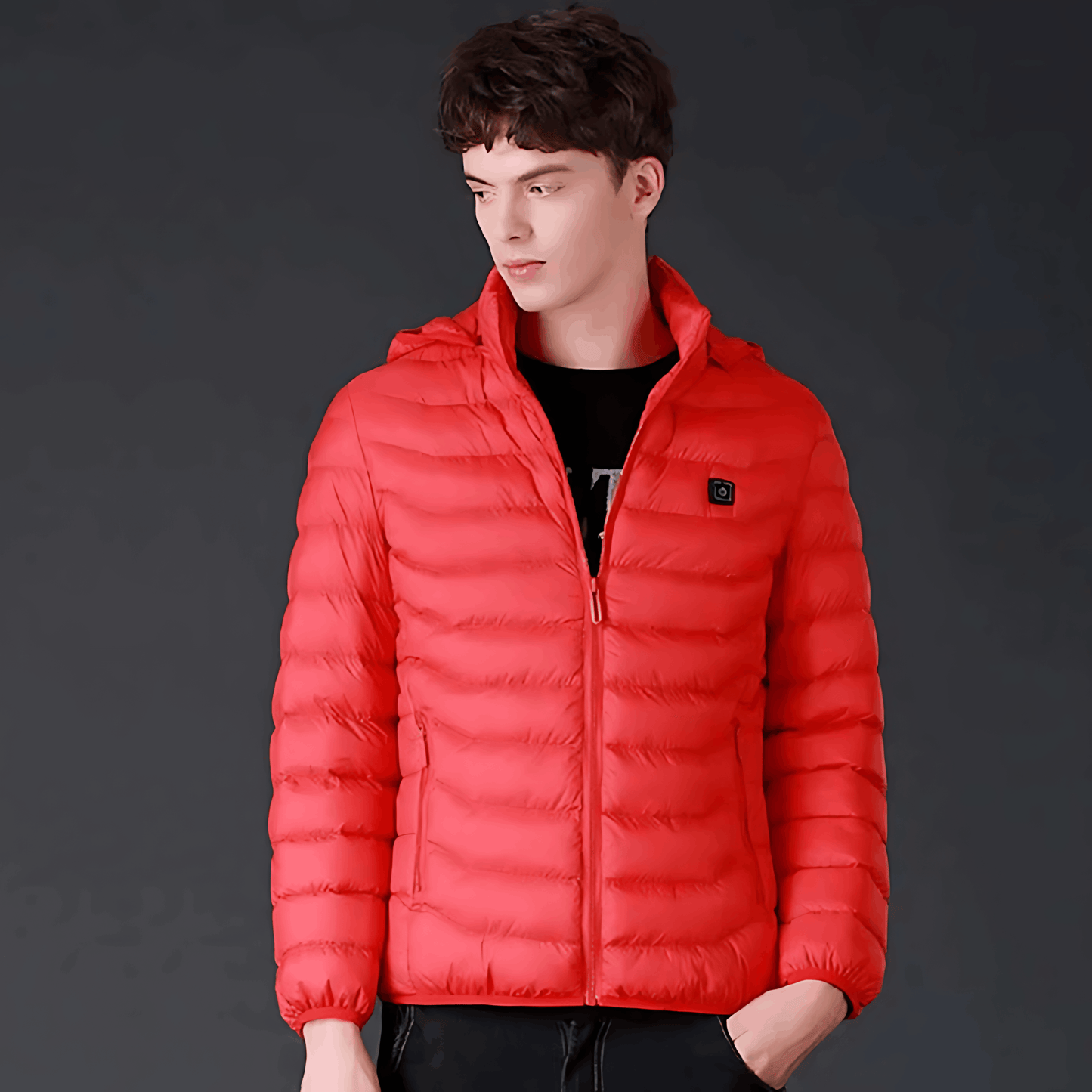 Heizbare Jacke - Mit Kapuze - Puffer - Daunenjacke - Herren Winterjacke