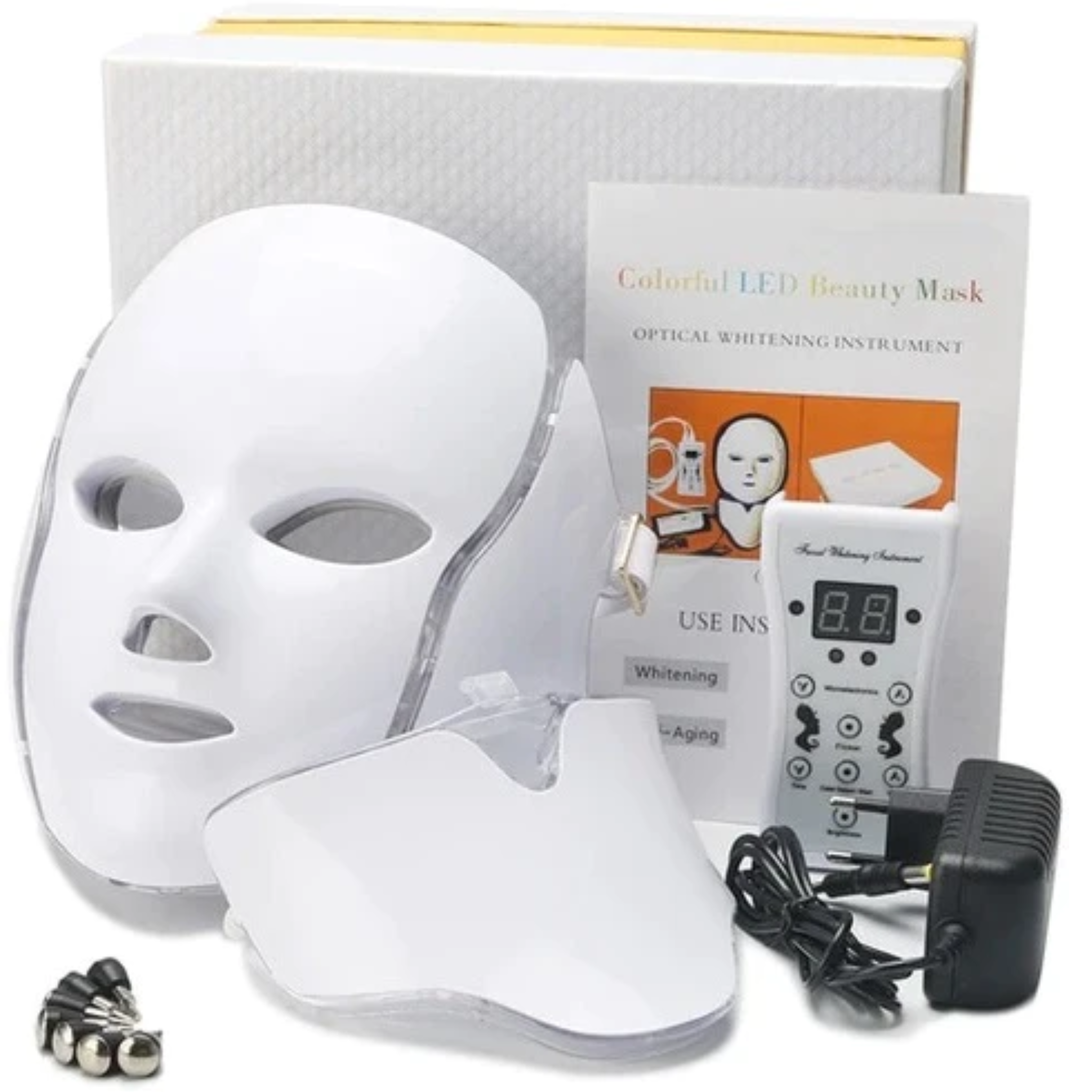 7 Farben LED Photon Lichttherapie-Maske - Gesichts- und Halsbehandlung