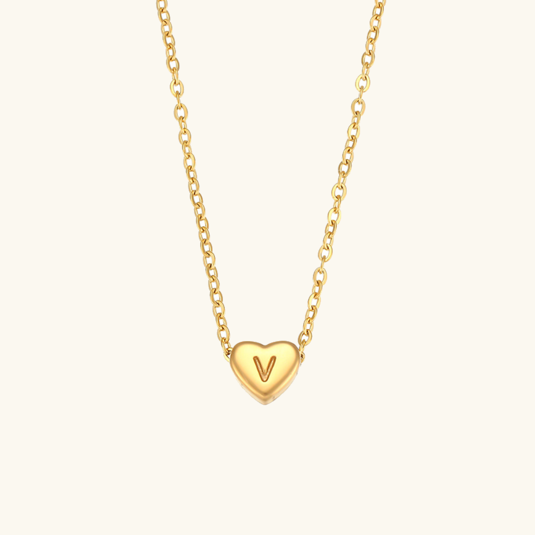 Juliette - Heart Initial Gold Necklace — crafted for everyday quality. Juliette - Heart Initial Gold Necklace — crafted for everyday quality.