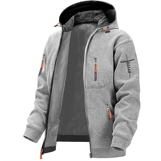 Zip-Up Hoodie - Herren Warmes Fleece Hoodie mit vollem Reißverschluss
