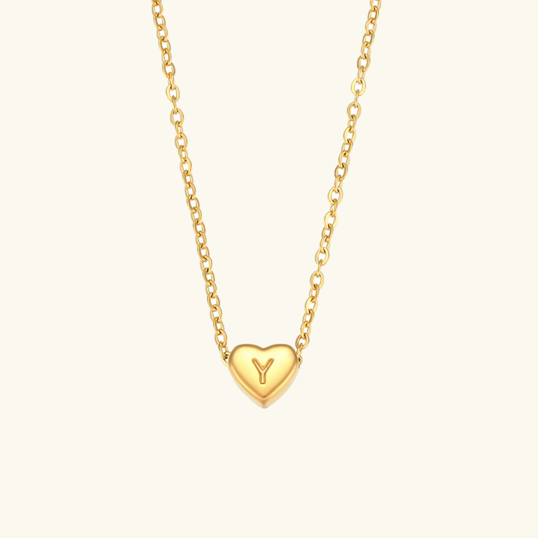 Juliette - Heart Initial Gold Necklace — crafted for everyday quality. Juliette - Heart Initial Gold Necklace — crafted for everyday quality.
