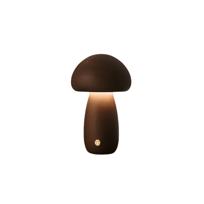 Lampe de table LED en bois en forme de champignon, rechargeable et tactile, pour la maison