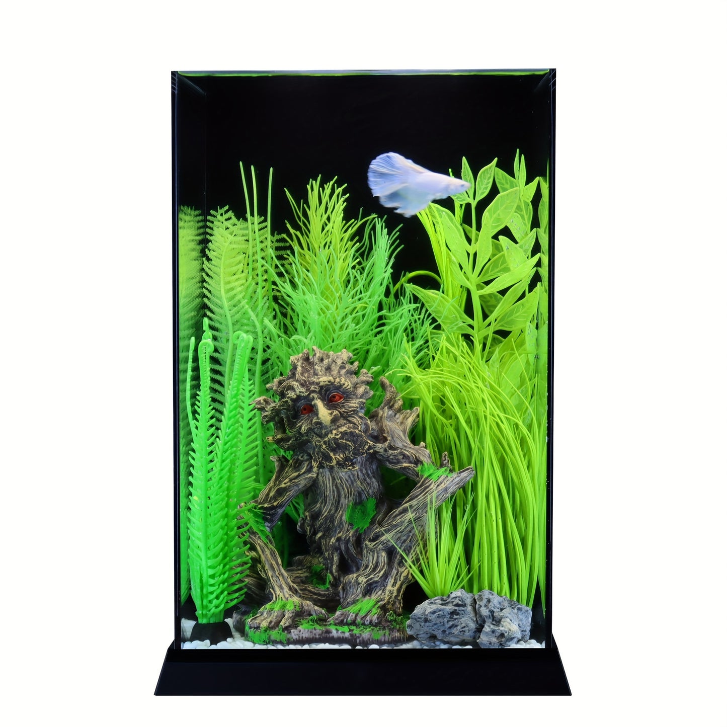 Grand aquarium en acrylique avec support - Aquarium élégant pour betta avec vue transparente, conception durable pour la maison ou le bureau