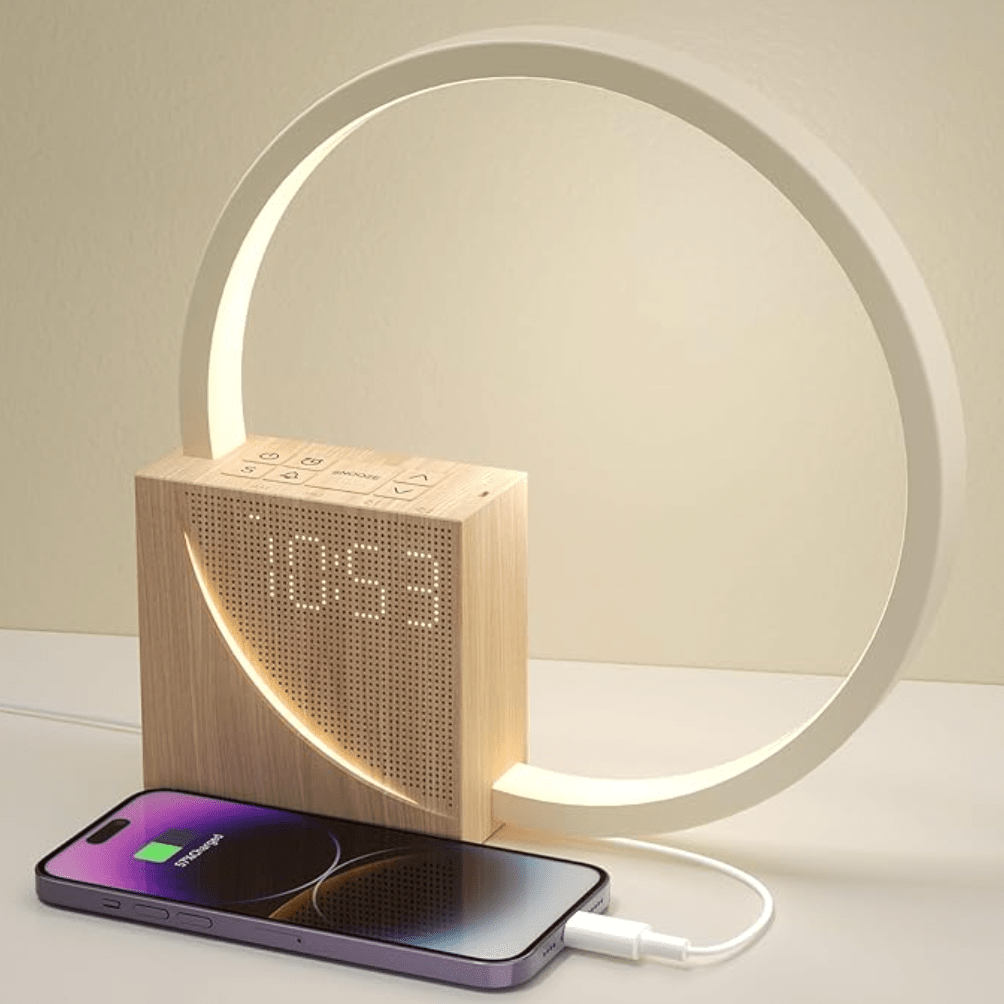 Aetheris - Digitaler Lichtwecker mit Sonnenaufgangssimulation und Ladefunktion für Sanftes Aufwachen