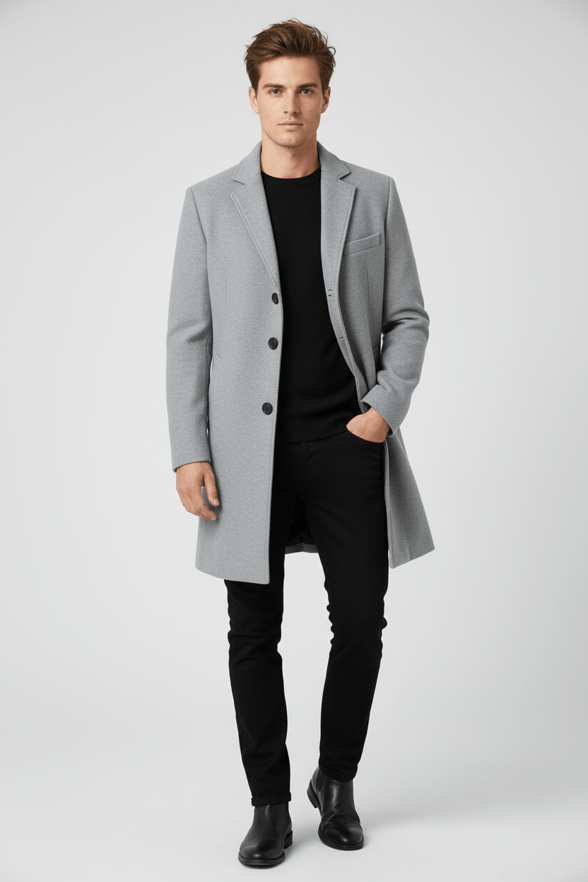 Herren Klassischer Winter-Trenchcoat | Raffinerter Stil und tägliche Wärme
