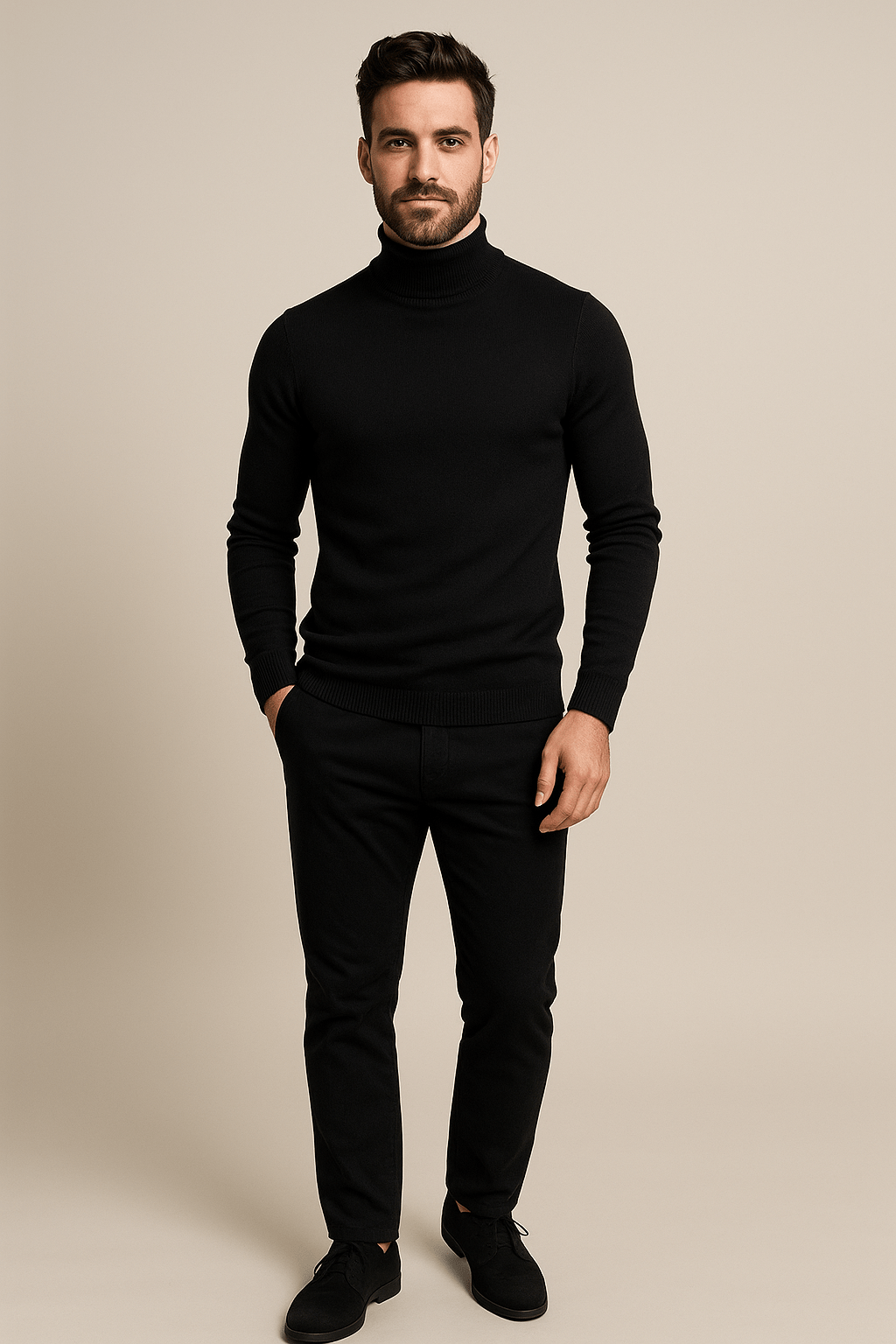Herren Slim Fit Rollkragenpullover – Klassischer Strickpullover