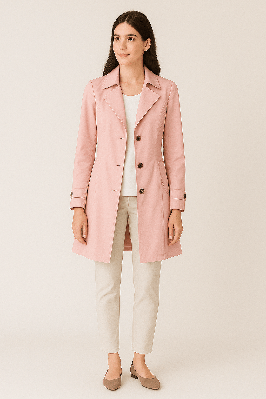 Trench-coat pour femme avec revers