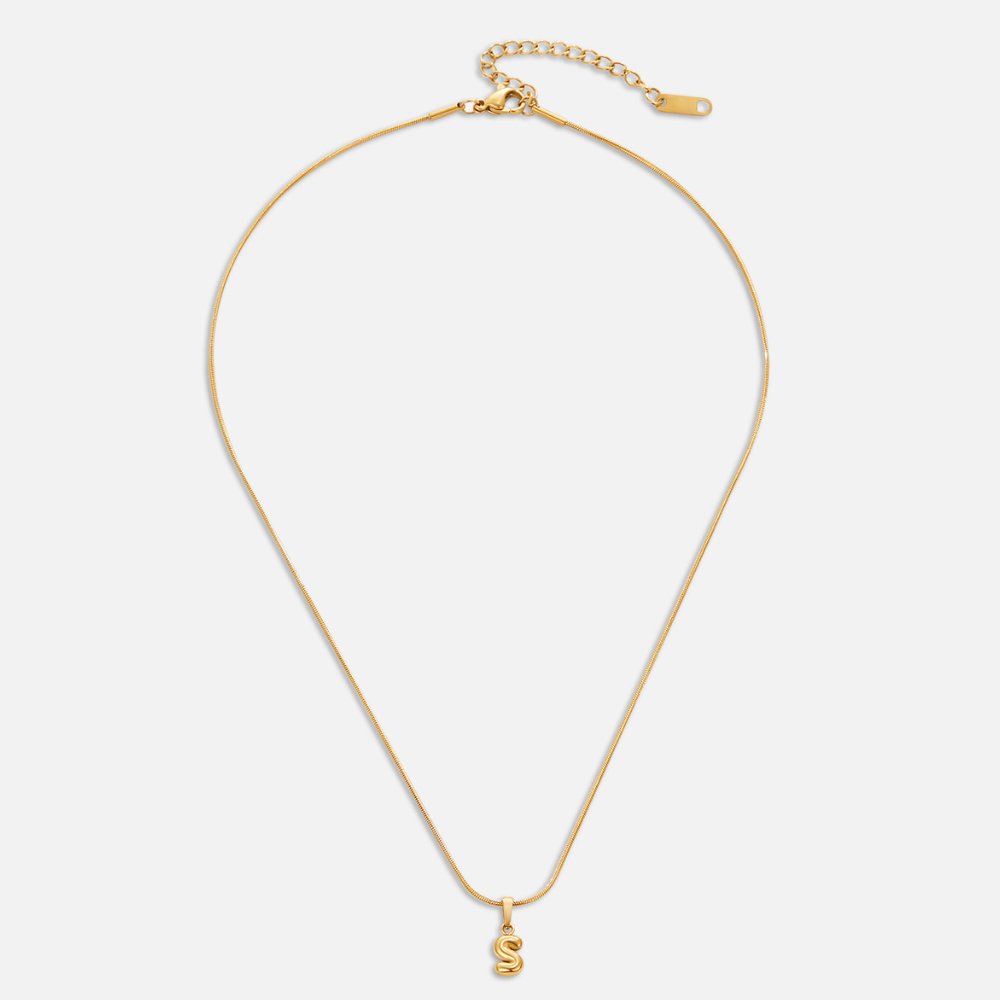 Esme - Bubble Letter Necklace Gold — crafted for everyday quality. Esme - Bubble Letter Necklace Gold — crafted for everyday quality.