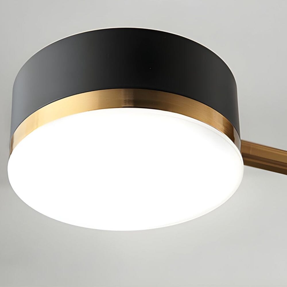 Plafonnier moderne noir et or avec lampes LED pour décoration de maison de style
