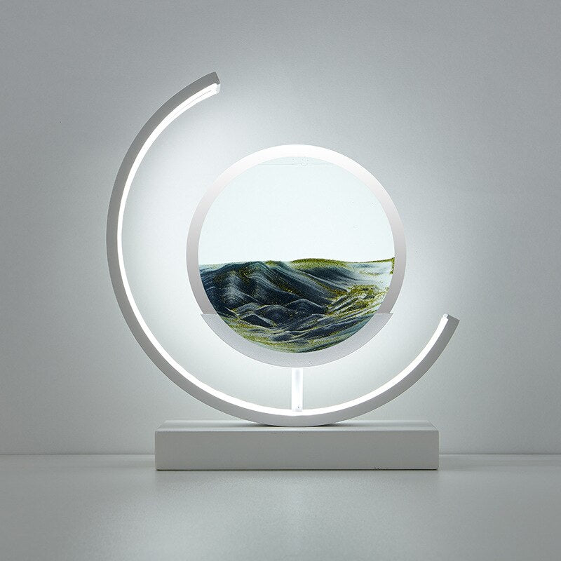 Dekorative LED Tischlampe | Moderne Designerlampe | Sandbild zum Drehen | SandScape