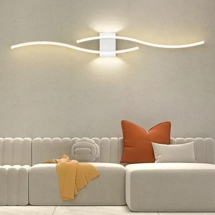 Lumivora Wave LED Wandleuchte | Modernes Wellen-Design | Energieeffizient & Stilvoll | 60×15 cm | Warmes, Blendfreies Licht