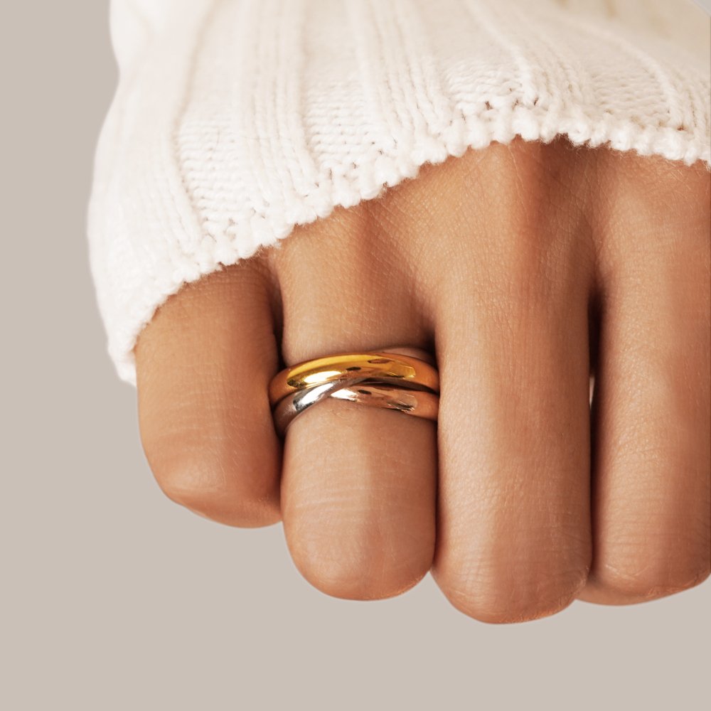 Soraya - Three Toned Loop Ring — made with care and attention to detail. Soraya - Three Toned Loop Ring — made with care and attention to detail.