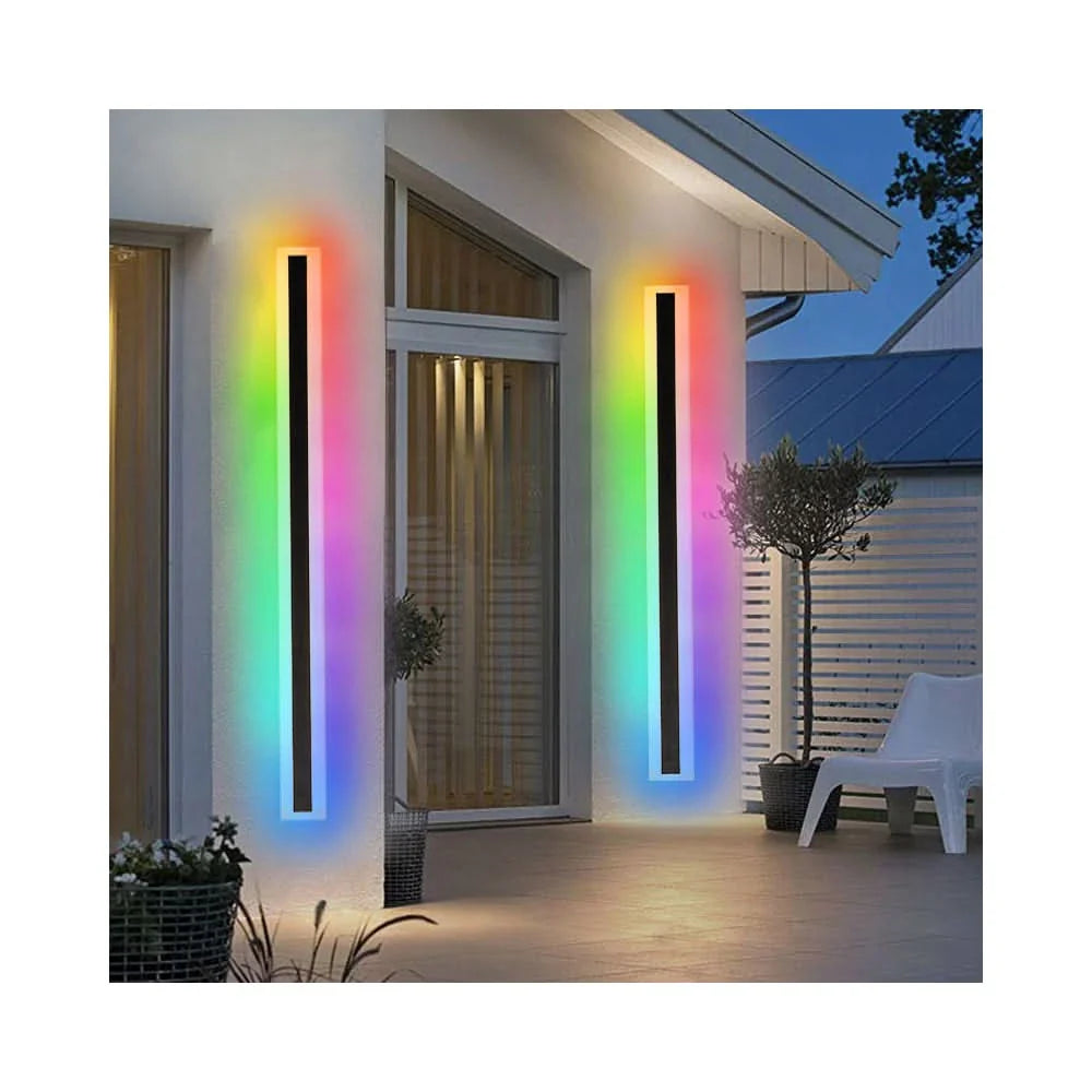 Applique murale extérieure RGB IP65 - Éclairage d'ambiance minimaliste LED pour jardin