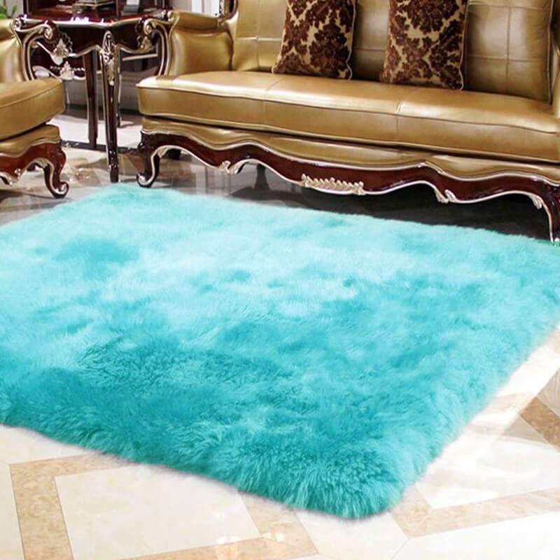 Tapis doux en fausse fourrure de mouton - Décoration moelleuse pour chambre et salon