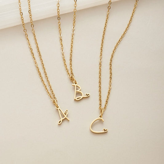 Skyla - Letter Heart Necklace — made with care and attention to detail.