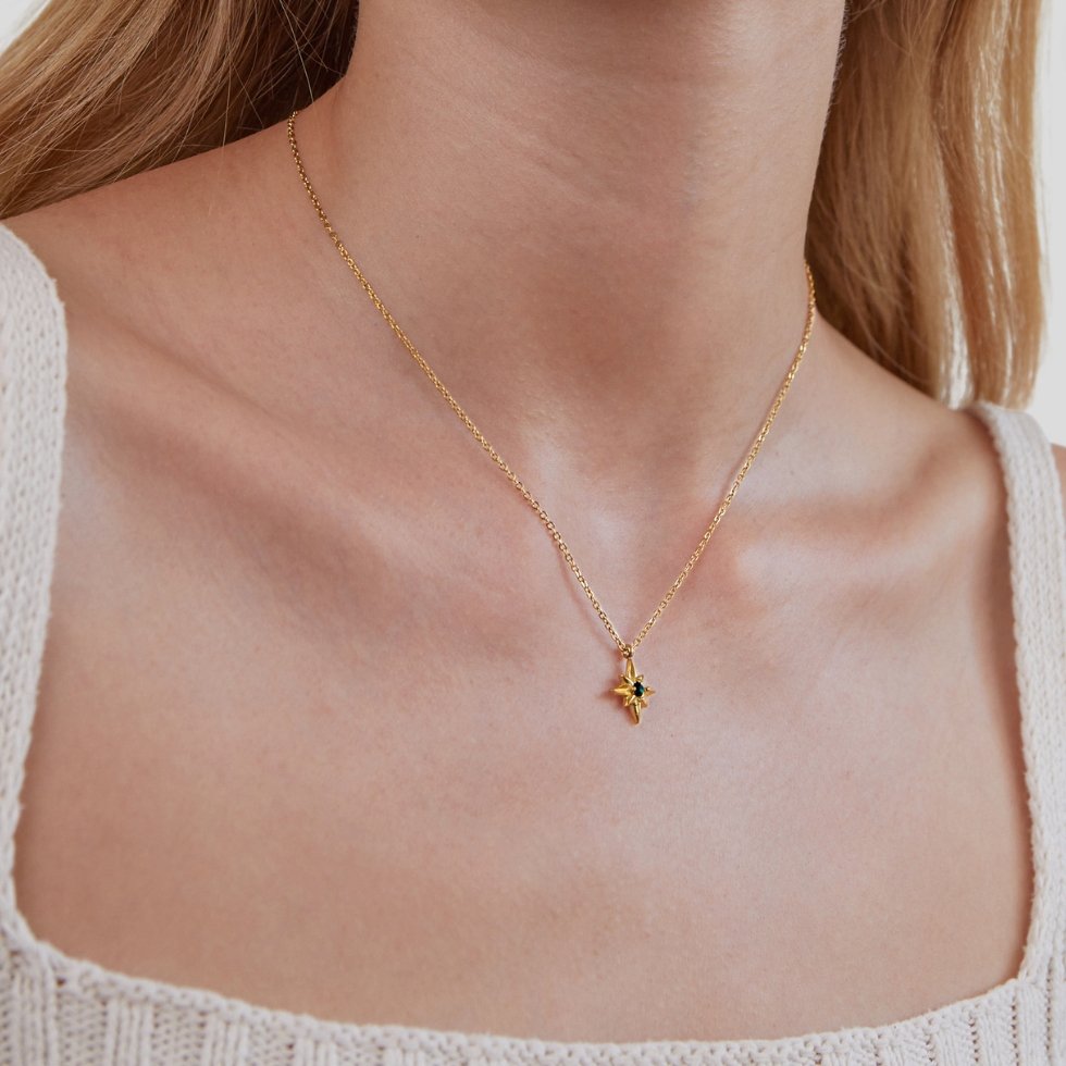Sylvia - Star Emerald Crystal Necklace — crafted for everyday quality. Sylvia - Star Emerald Crystal Necklace — crafted for everyday quality.