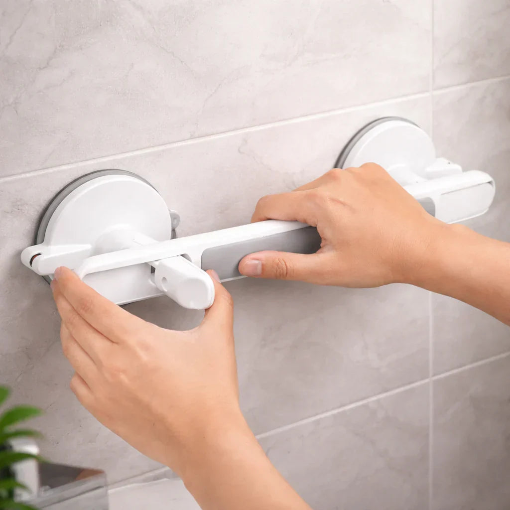 Handgriff für Dusche, Badewanne oder Toilette | Saugnapfgriff für Senioren ohne Bohren | SeniGrip