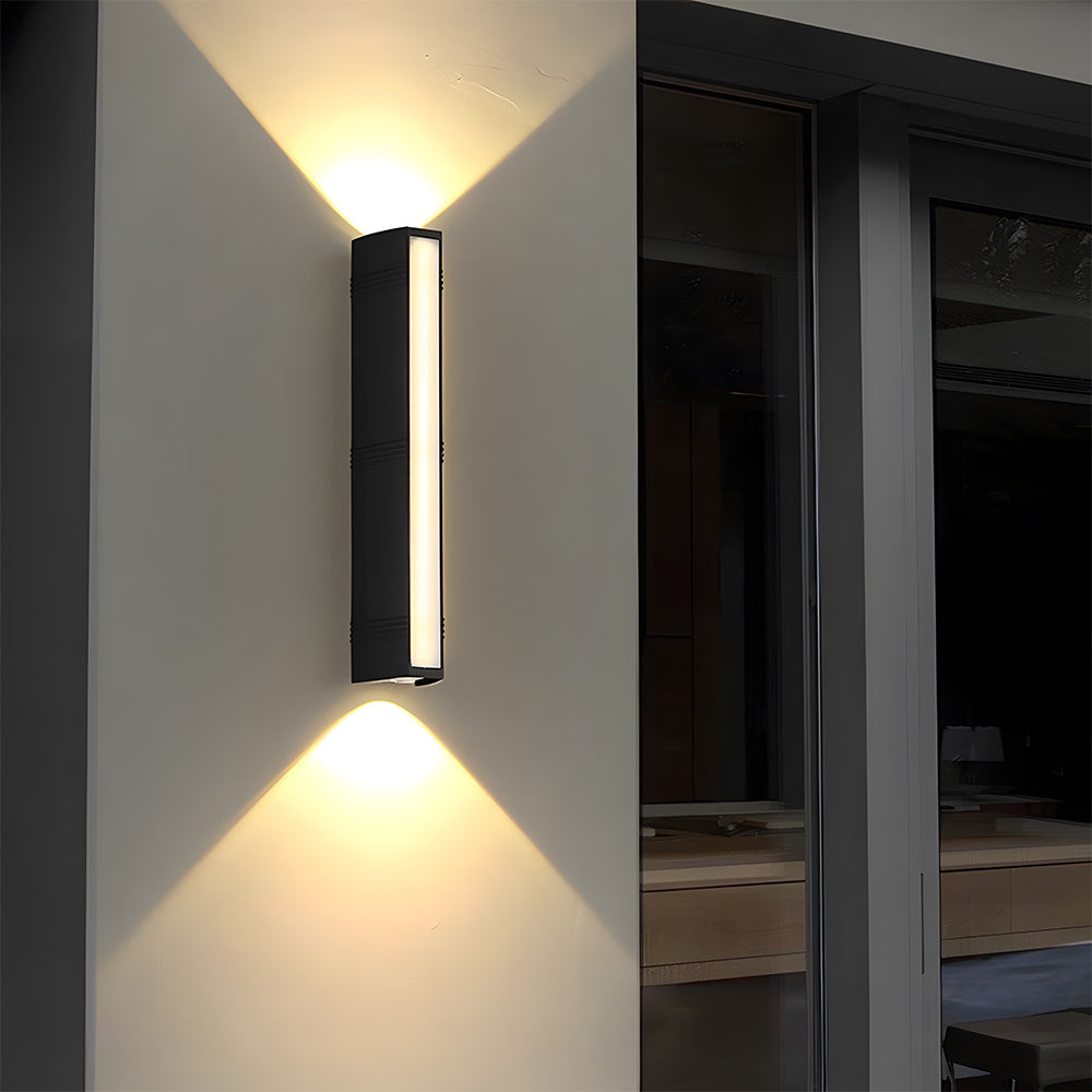 Applique murale extérieure moderne à LED avec éclairage indirect pour jardin et terrasse