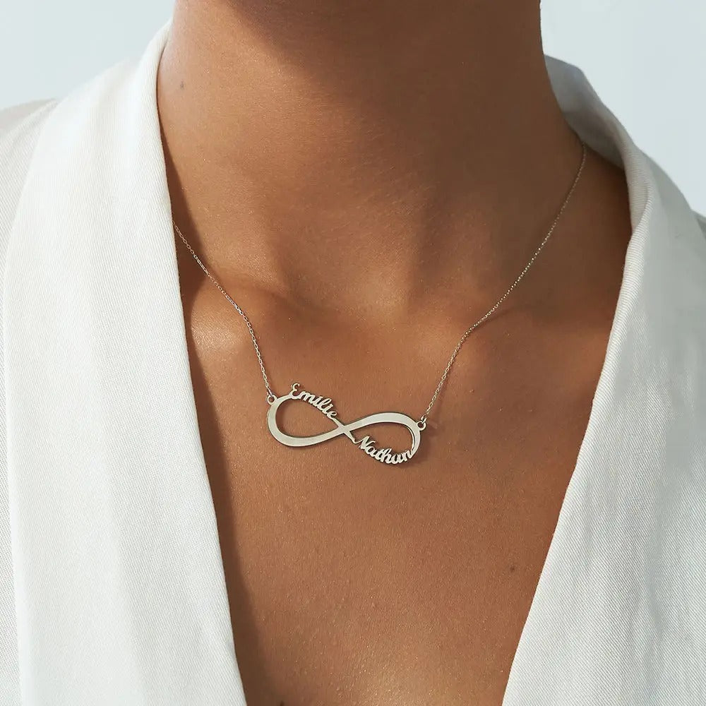 Maisie - Infinity Name Necklace — bringing modern charm to your space. Maisie - Infinity Name Necklace — bringing modern charm to your space.