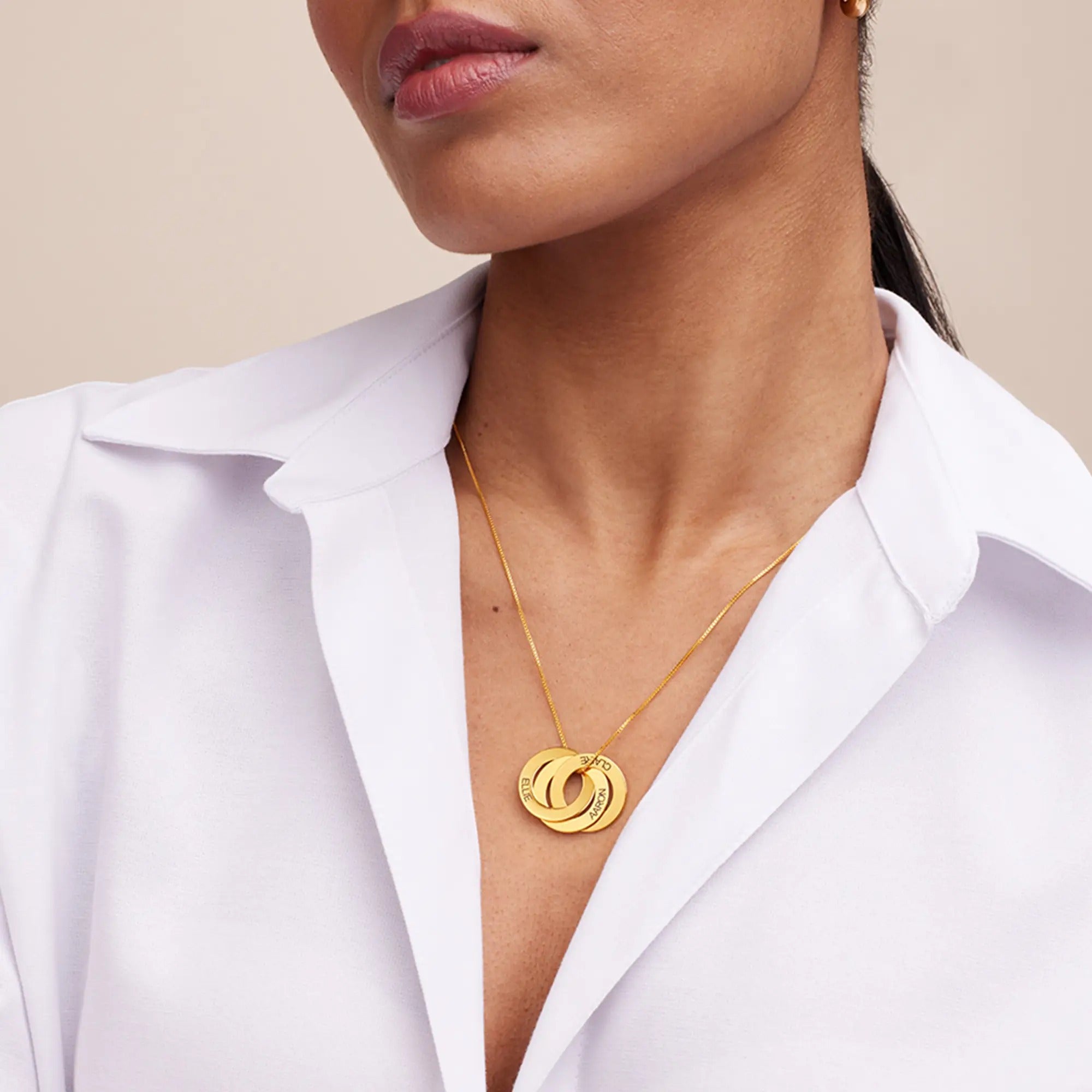 Mabel - Intertwined Name Circles Necklace — crafted for everyday quality. Mabel - Intertwined Name Circles Necklace — crafted for everyday quality.