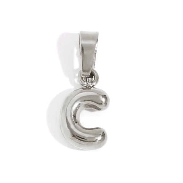 Esme - Bubble Letter Necklace Silver — designed to inspire your lifestyle. Esme - Bubble Letter Necklace Silver — designed to inspire your lifestyle.