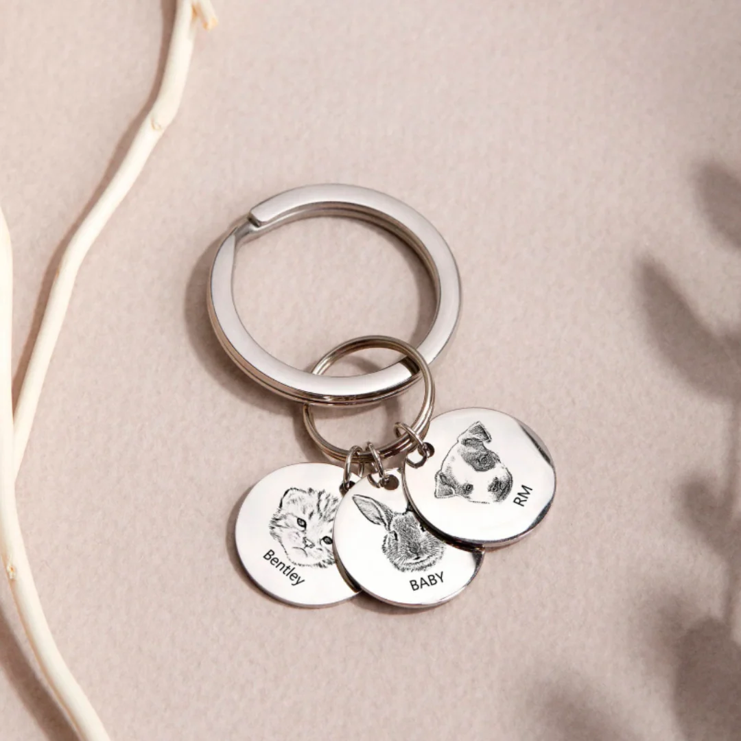 Engraved Pet Portrait Keychain — crafted for everyday quality. Engraved Pet Portrait Keychain — crafted for everyday quality.