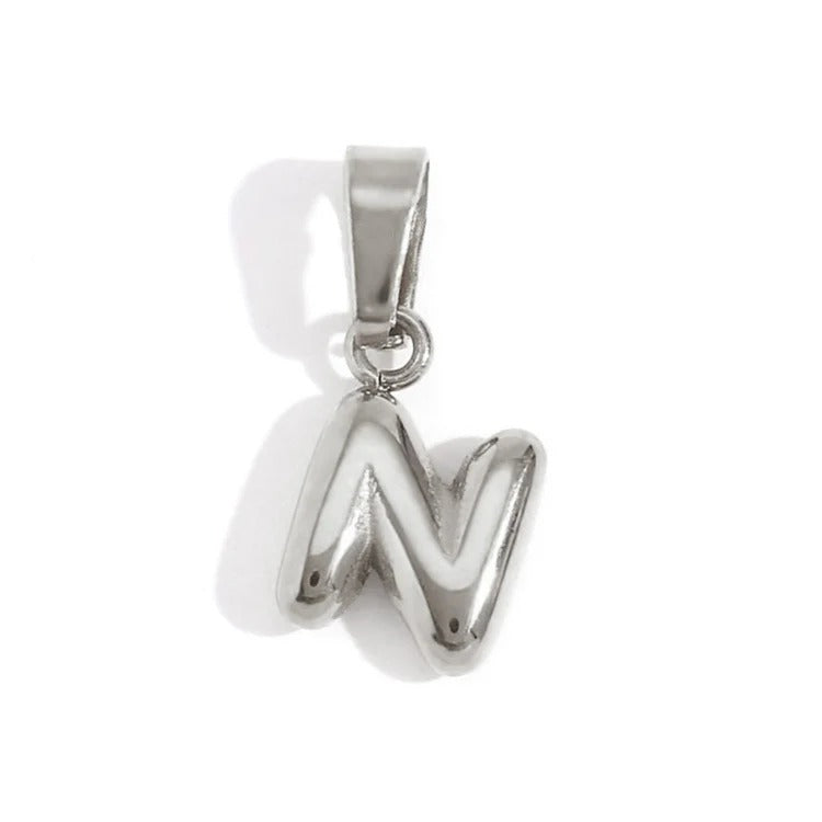 Esme - Bubble Letter Necklace Silver — designed to inspire your lifestyle. Esme - Bubble Letter Necklace Silver — designed to inspire your lifestyle.