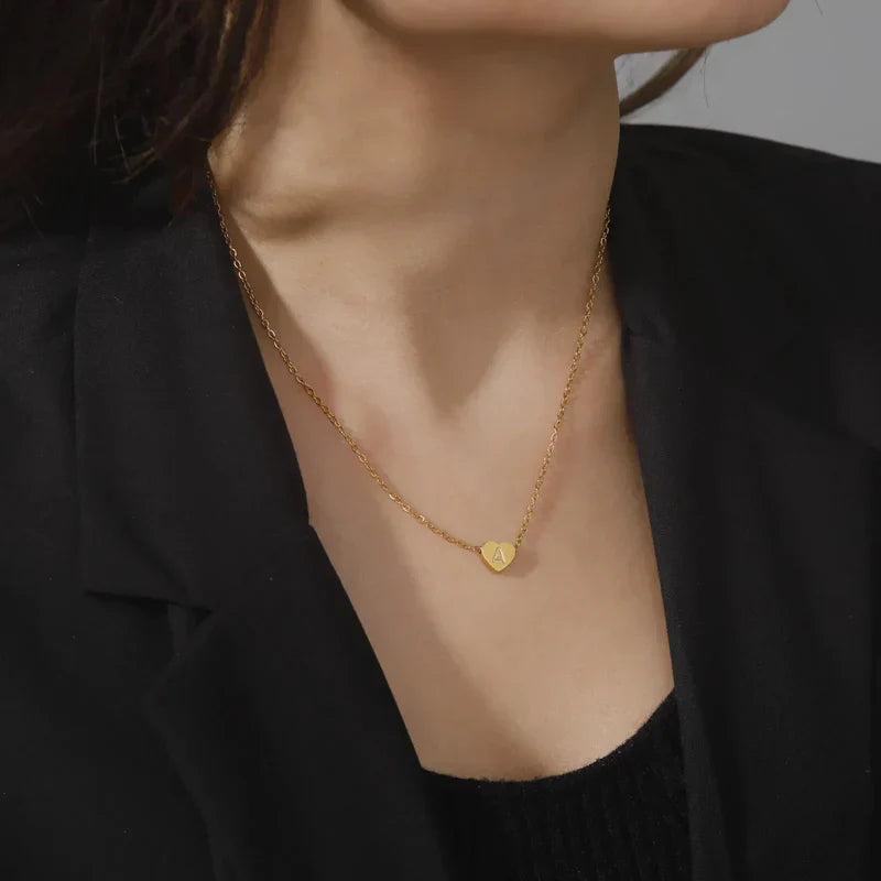 Juliette - Heart Initial Gold Necklace — crafted for everyday quality. Juliette - Heart Initial Gold Necklace — crafted for everyday quality.