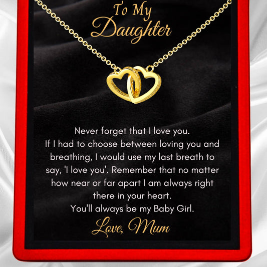 Emily - 'To My Daughter' Interlocking Gold Heart Necklace — bringing modern charm to your space.