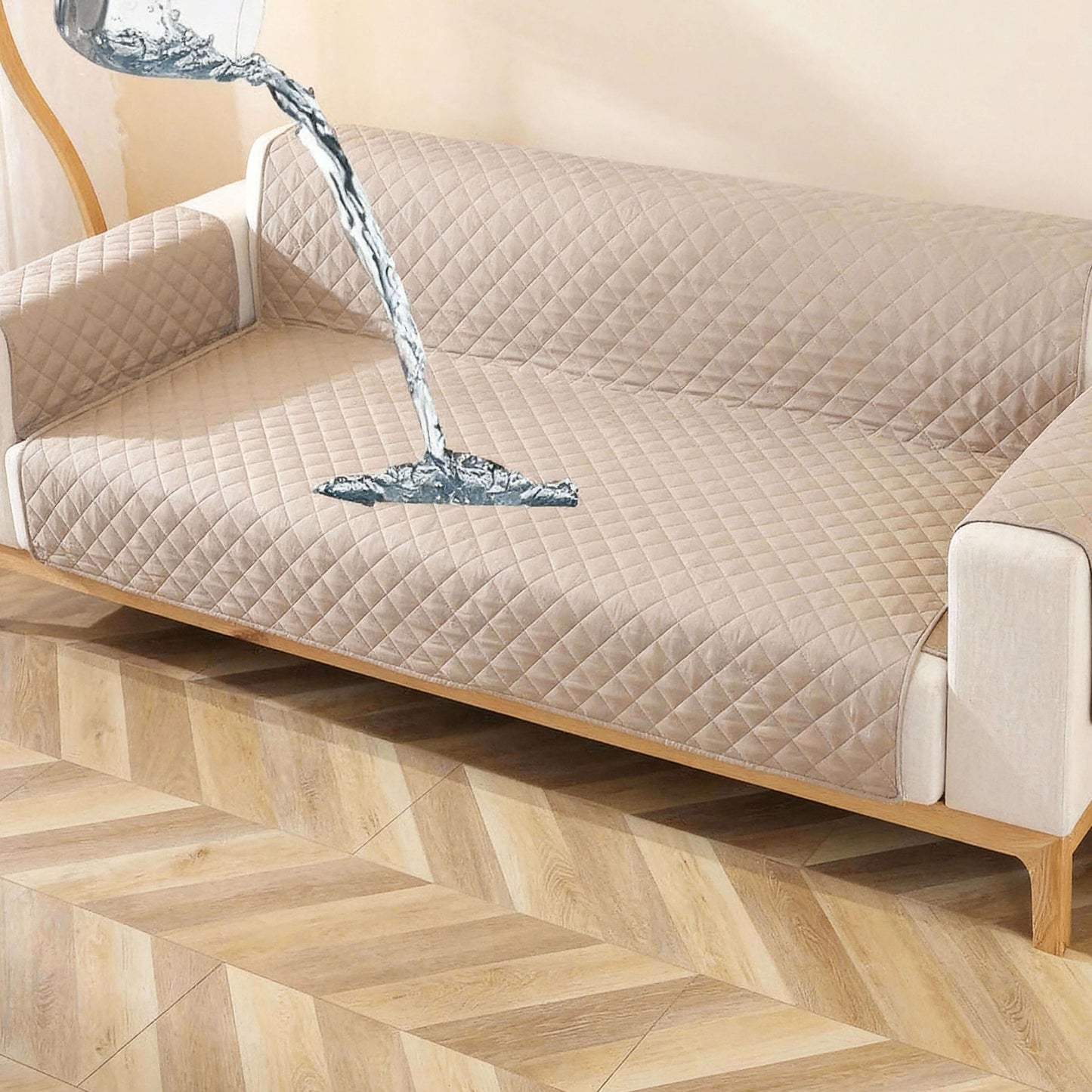 Washable Velvet Sofa Cover for 3-Seater Couch - Non-Slip Pet Protector