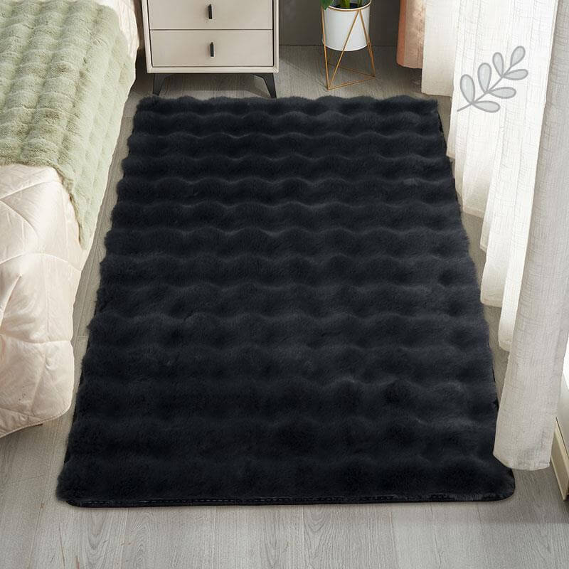 Grand tapis en fausse peau de mouton pour salon - Décoration intérieure douce et moelleuse