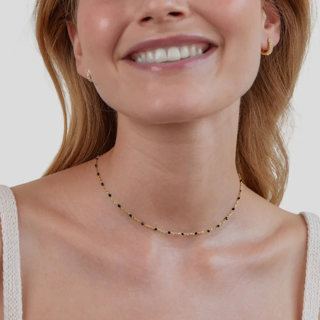 Noa - Black Bead Necklace — made with care and attention to detail. Noa - Black Bead Necklace — made with care and attention to detail.