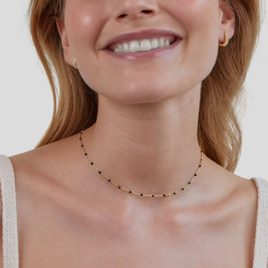 Noa - Black Bead Necklace — made with care and attention to detail.