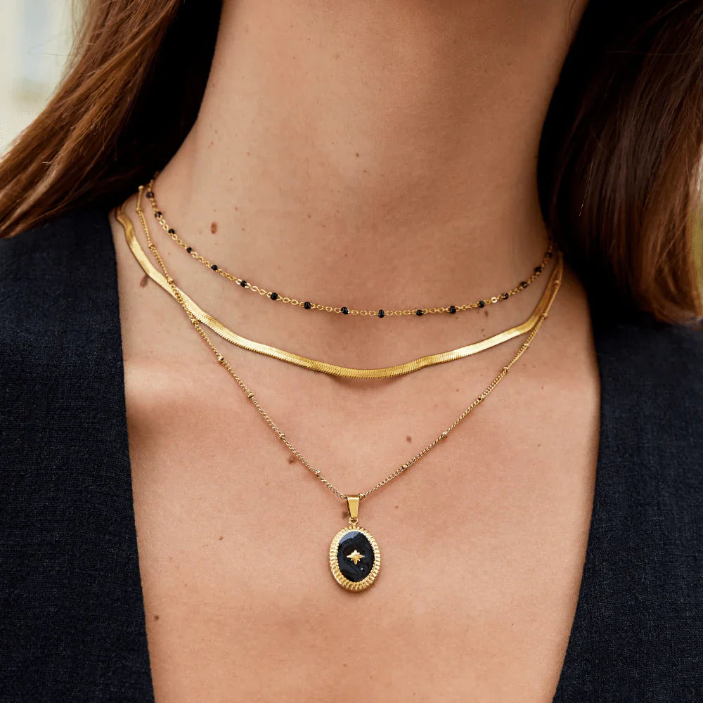 Noa - Black Bead Necklace — made with care and attention to detail. Noa - Black Bead Necklace — made with care and attention to detail.