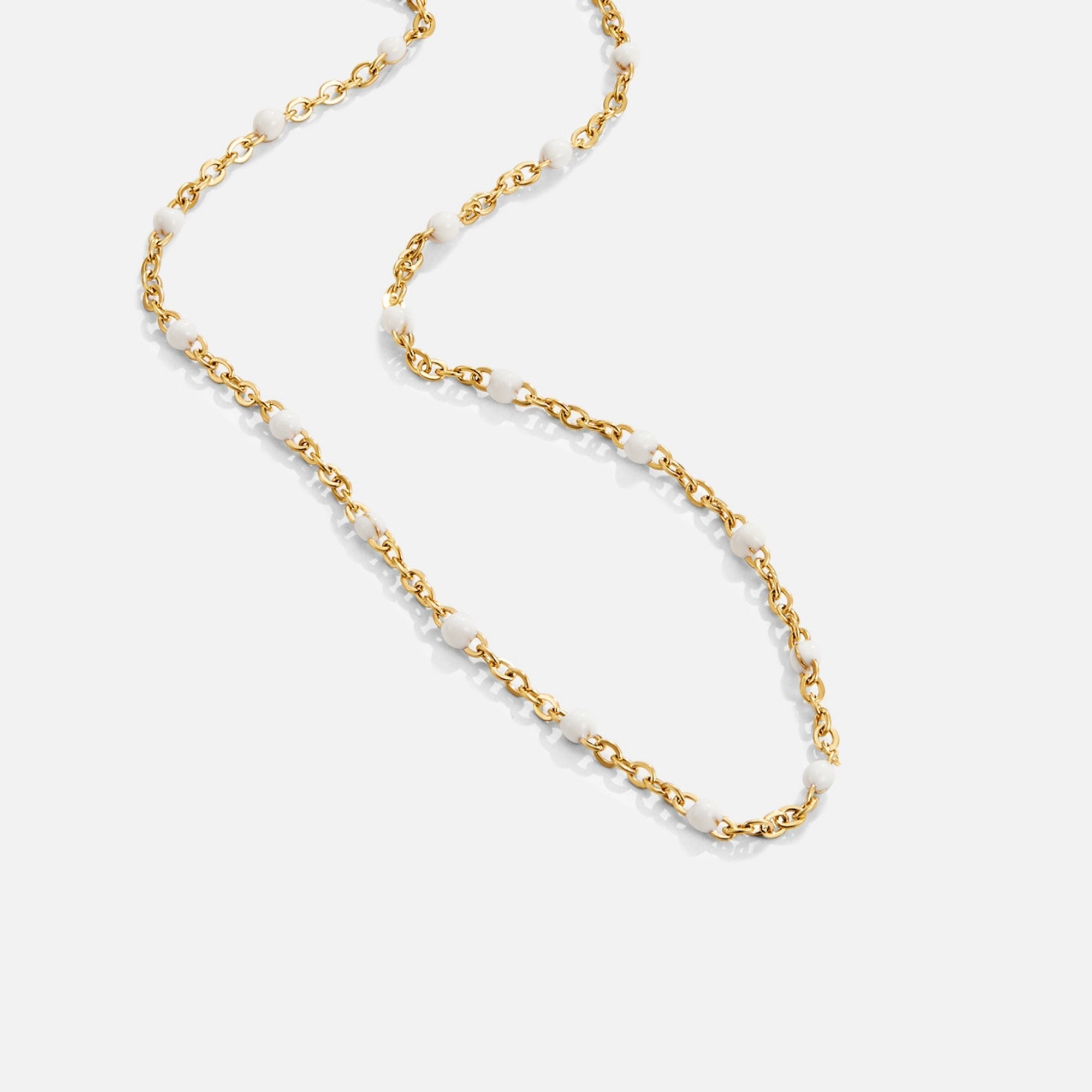 Noa - White Bead Necklace — made with care and attention to detail. Noa - White Bead Necklace — made with care and attention to detail.