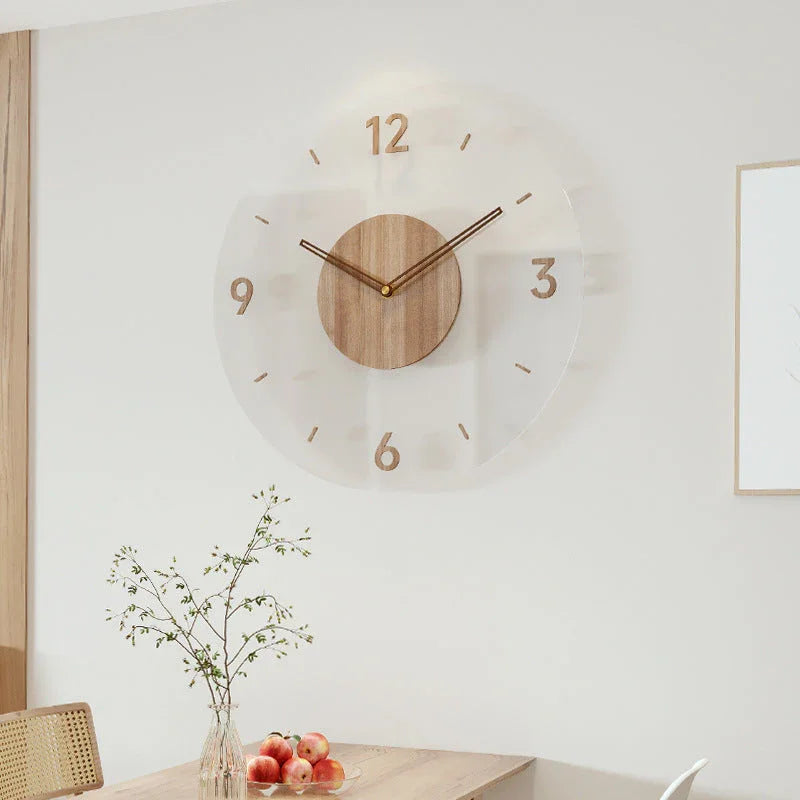 Holz Wanduhr - Minimalistisches Design - Lautloses Uhrwerk