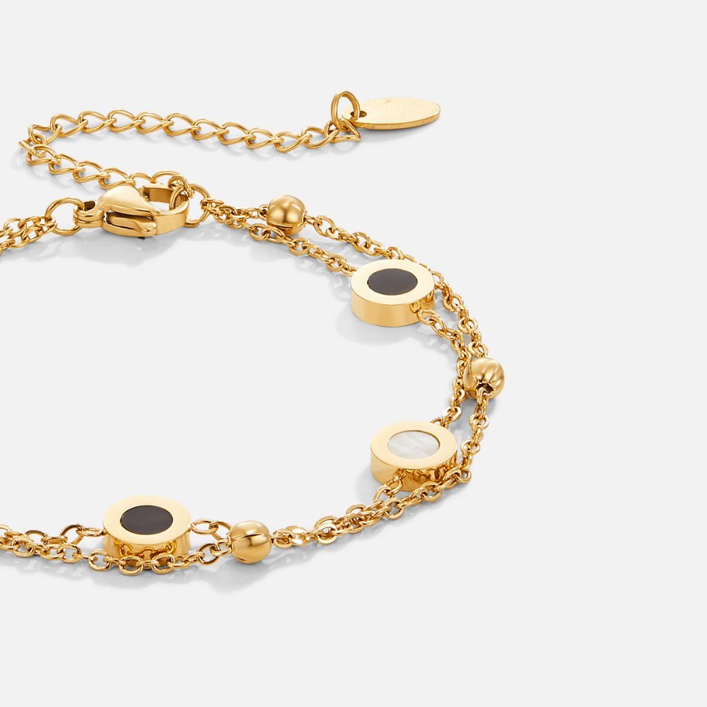 Sophia - Onyx & White Stone Bracelet — made with care and attention to detail. Sophia - Onyx & White Stone Bracelet — made with care and attention to detail.